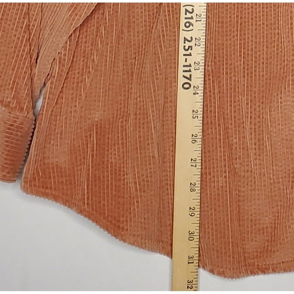 Mainstreet Blues Corduroy Button Shirt Womens 3X Orange Long Sleeve Shacket - Picture 4 of 8